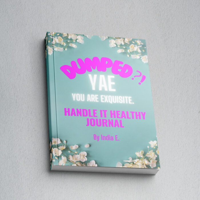 a photo of a book by India E. DUMPED?! YAE HANDLE IT HEALTHY JOURNAL